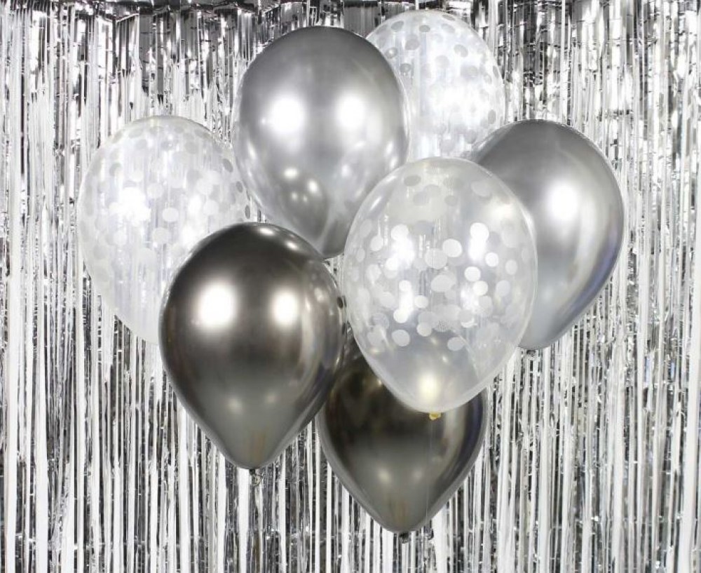 Balení balónků 7 ks stříbrná Ollies
